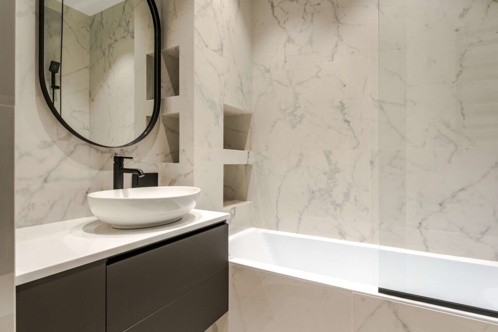 Bathroom renovation Greenwich Village NYC with high-end finishes by Gurri Remodel contractor