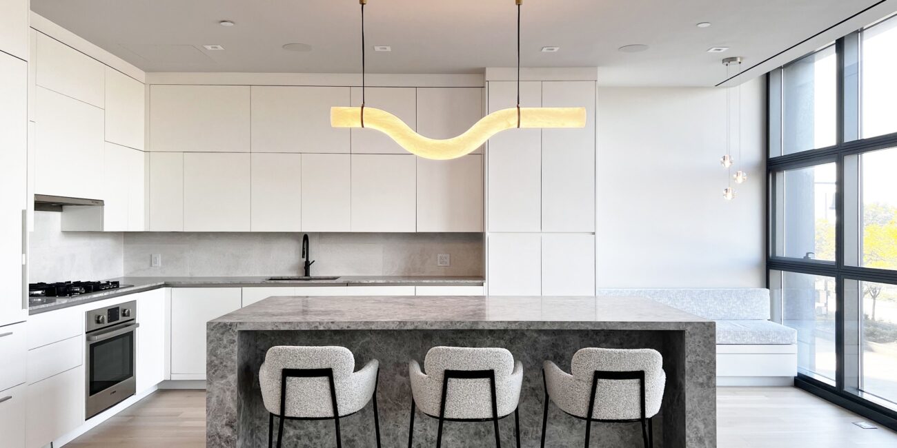 High-end kitchen remodeling Tribeca NYC West Street project by Gurri Remodel with marble countertops