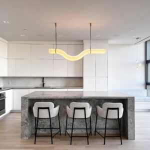 High-end kitchen remodeling Tribeca NYC West Street project by Gurri Remodel with marble countertops