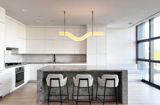High-end kitchen remodeling Tribeca NYC West Street project by Gurri Remodel with marble countertops