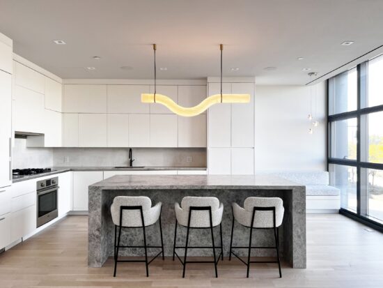High-end kitchen remodeling Tribeca NYC West Street project by Gurri Remodel with marble countertops