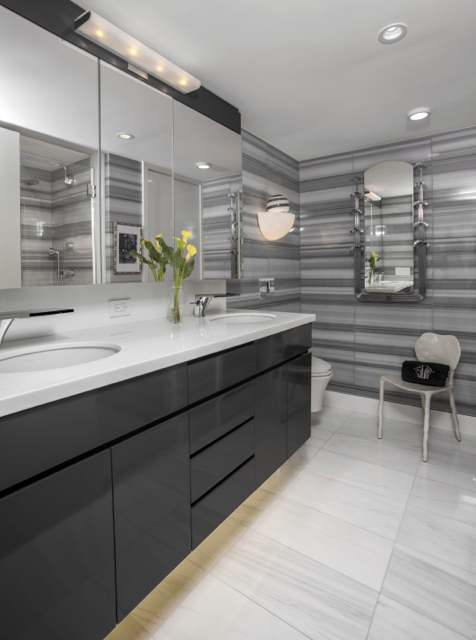 Bathroom renovation Upper West Side NYC with Marmara marble and luxury finishes by Gurri Remodel